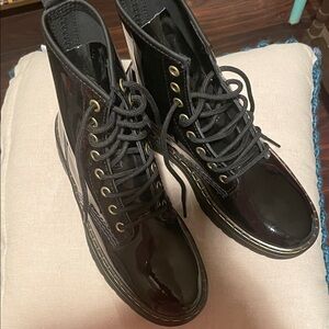 Dr. Martens Shiny Black Lace-Up Boots